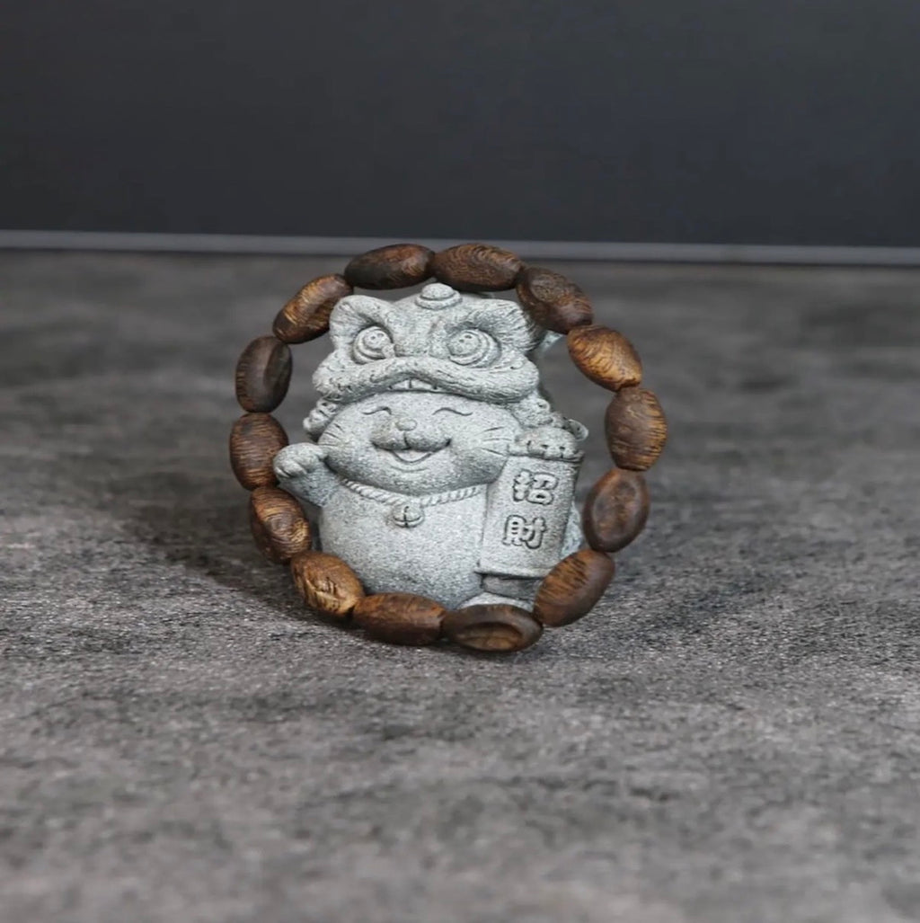 “Fugue” A-Grade Green Kynam Handcrafted Agarwood Bracelet — Hainan