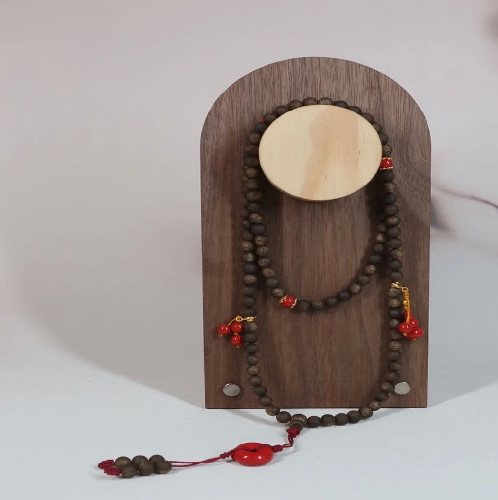 “Hong Fu” A-Grade 6mm Green Kynam Agarwood 108 beads Mala/Long Strand — Natural Qinan Beads from Hainan