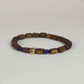 “Sanxingdui” S-Grade Green Kynam Bracelet — 8mm Sculpted Barrel Beads