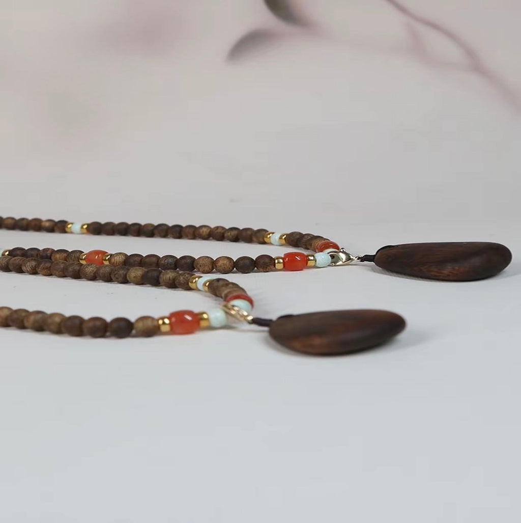 Agarwood “August Radiance” – S-Grade 5mm Green Kynam Mala Necklace / Wrap Bracelet (Limu Mountain, Hainan)